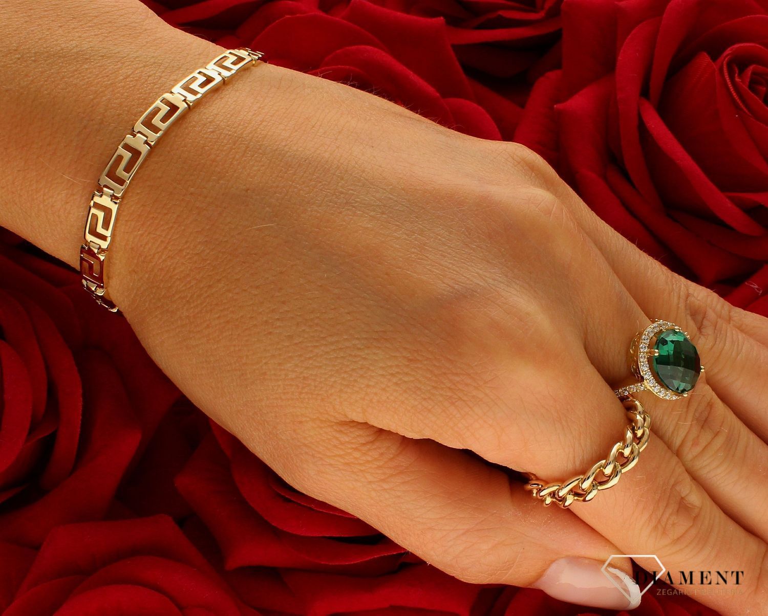 Złota bransoletka damska 375 droga grecka BR 3727 375. Złota bransoletka damska. Złota bransoletka idealna na prezent dla kobiety. Bransoletka damska złota. Elegancka złota bransoletka (2).jpg